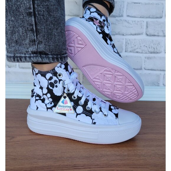 ⭐Converse All Star Ctas Move Hi Size 7 Women Shoes White Black Platform A10301C - Picture 1 of 10
